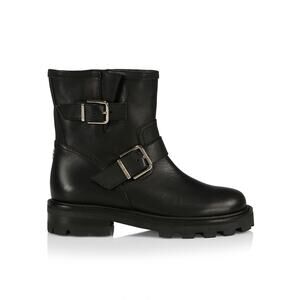 Jimmy Choo Buckled Black Youth Li Biker Boots Size 11 US / 41 EU